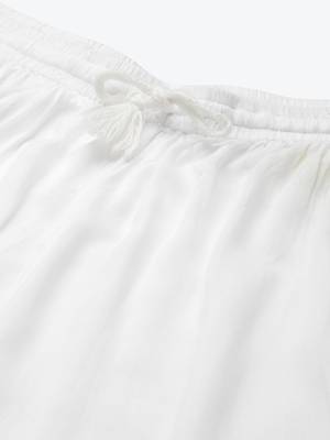 Hand embroidered white rayon cotton lucknowi chikan palazzo 5