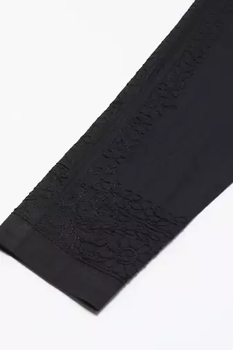 Hand embroidered black cotton lucknowi chikankari trouser
