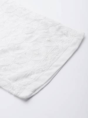 Hand embroidered white georgette lucknowi chikankari palazzo 7