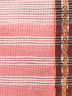 White bengal tant pure cotton saree with zari border 4