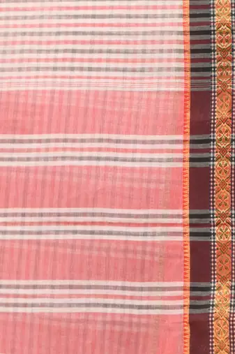 White bengal tant pure cotton saree with zari border