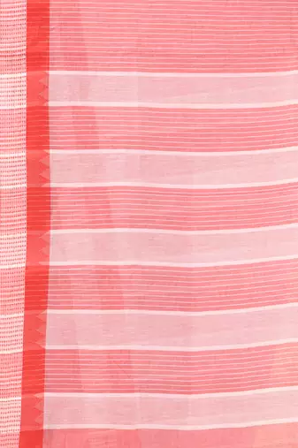 Red bengal tant pure cotton saree with red border