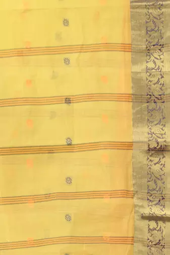 Pastel green tant pure cotton saree with contrasting zari border