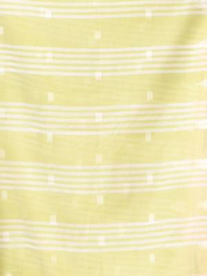 Lime green soft cotton saree with subtle striped pallu 4