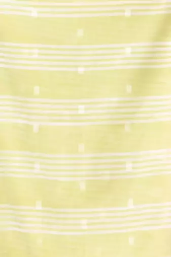 Lime green soft cotton saree with subtle striped pallu