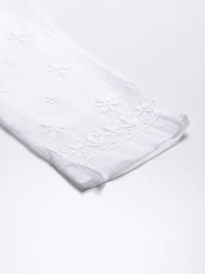 Hand embroidered white kota lucknowi chikankari palazzo 7