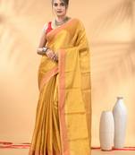 Yellow golden glow tissue saree
