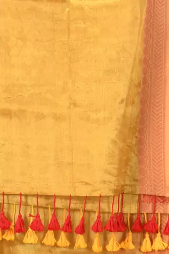 Yellow golden glow tissue saree