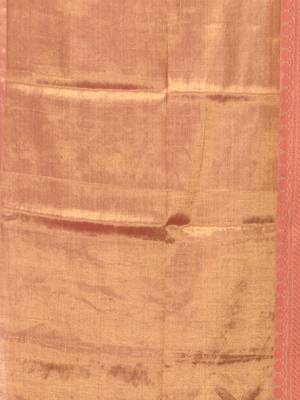 Blush pink golden glow tissue saree 4