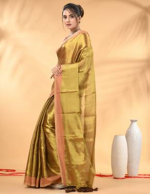 Golden glow tissue saree 2
