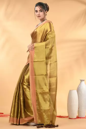 Golden glow tissue saree