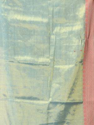 Sky blue golden glow tissue saree 4