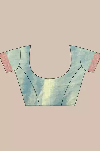 Sky blue golden glow tissue saree