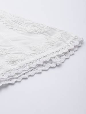 Hand embroidered white rayon lucknowi chikankari palazzo 6
