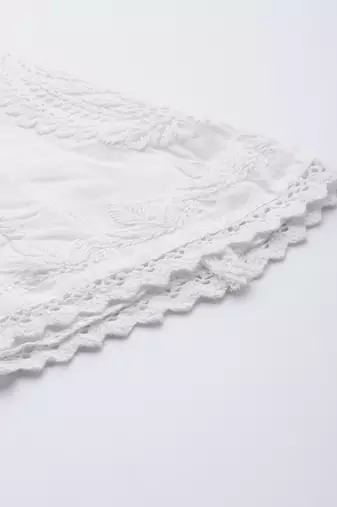Hand embroidered white rayon lucknowi chikankari palazzo