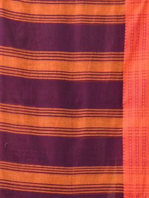 Purple soft mulmul cotton saree 4