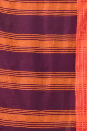 Purple soft mulmul cotton saree