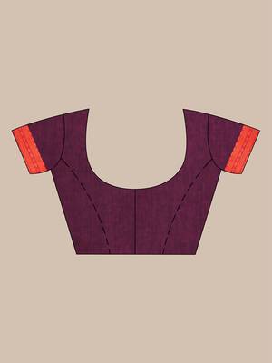Purple soft mulmul cotton saree 5