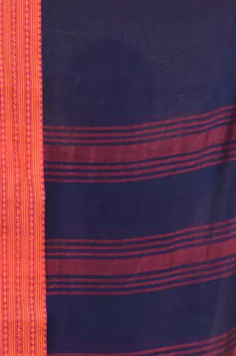 Blue soft mulmul cotton saree