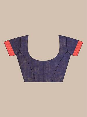 Blue soft mulmul cotton saree 5