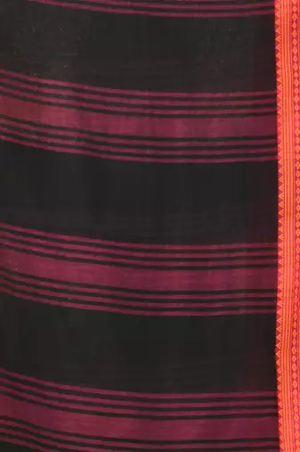 Black soft mulmul cotton saree