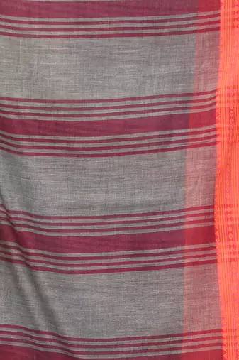 Grey soft mulmul cotton saree