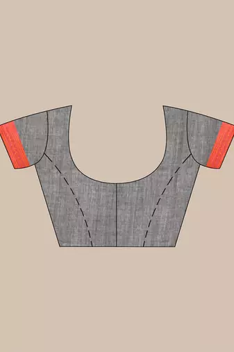 Grey soft mulmul cotton saree