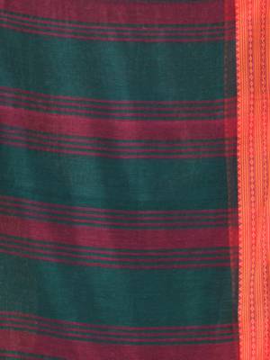 Teal soft mulmul cotton saree 4