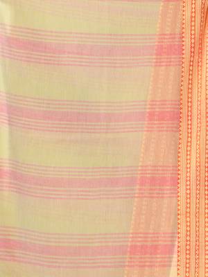 Beige soft mulmul cotton saree 4