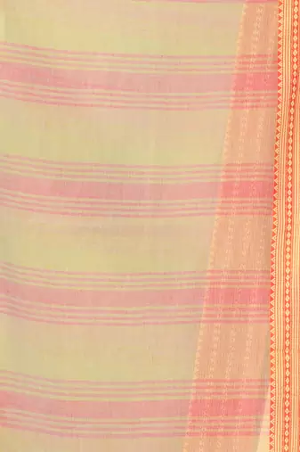 Beige soft mulmul cotton saree