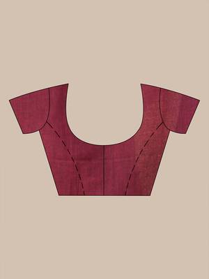 Red and magenta sequin mulmul cotton saree 5