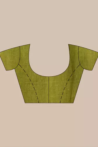 Olive green sequin mulmul cotton saree