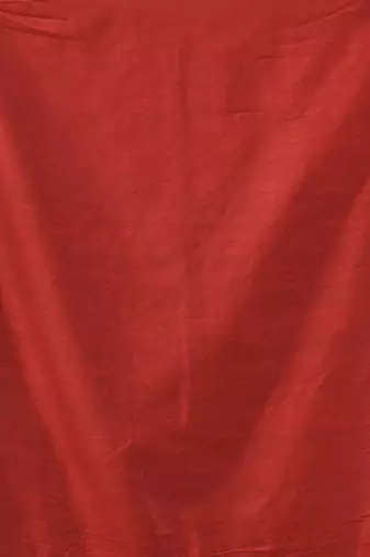 Grey and red cotton handspun saree with tassel detailing
