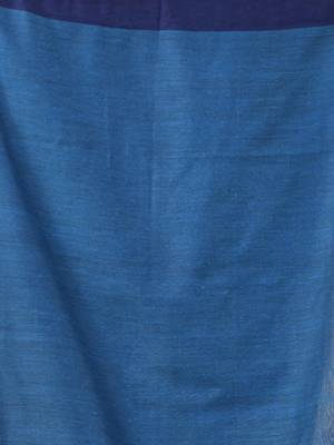 Blue and sapphire blue cotton handspun saree with tassel detailing 4