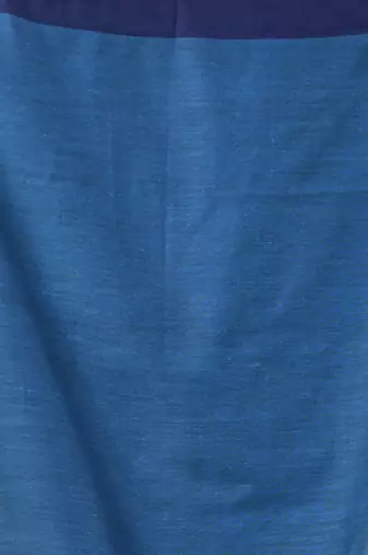 Blue and sapphire blue cotton handspun saree with tassel detailing
