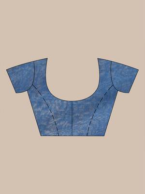 Blue and sapphire blue cotton handspun saree with tassel detailing 5