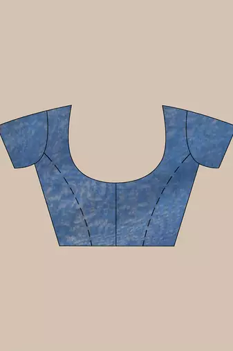 Blue and sapphire blue cotton handspun saree with tassel detailing