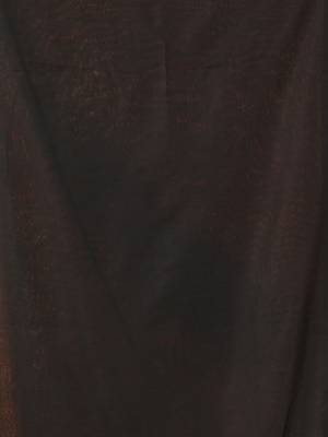 Orange and black cotton handspun saree with tassel detailing 4