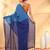Sapphire blue and blue cotton handspun saree with tassel detailing