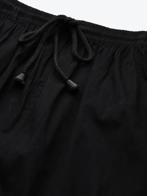 Hand embroidered black cotton lucknowi chikankari palazzo 6