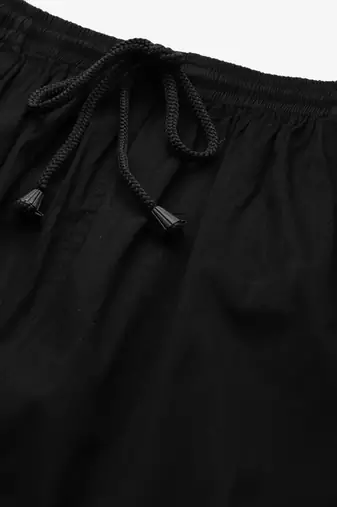 Hand embroidered black cotton lucknowi chikankari palazzo