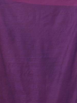 Pink and purple cotton handspun saree with tassel detailing 4