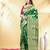 green art silk banarasi saree with golden zari work