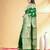 green art silk banarasi saree with golden zari work