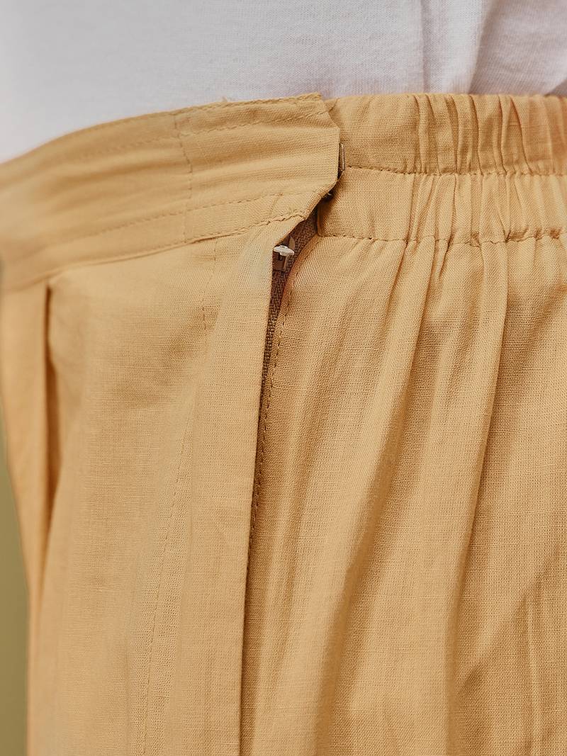 Hand embroidered fawn cotton lucknowi chikankari palazzo