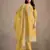 Yellow organza silk semi stitched wedding suits
