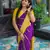 Multicolor silk blend saree with blouse