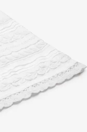 Hand embroidered white rayon cotton lucknowi chikan palazzo