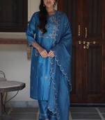 Prussian blue dream garden suit set