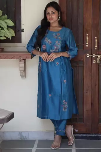 Prussian blue dream garden suit set